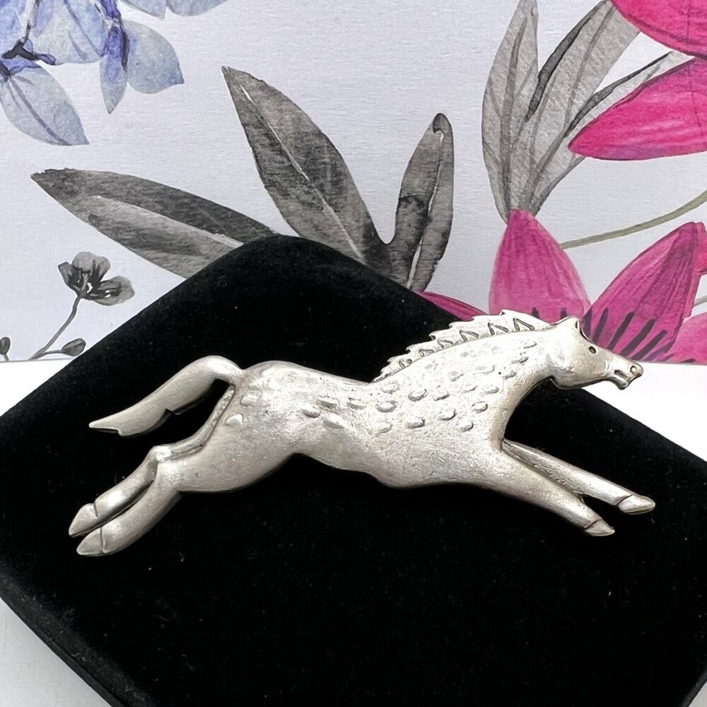 Mali Pewter Horse Brooch 1997
